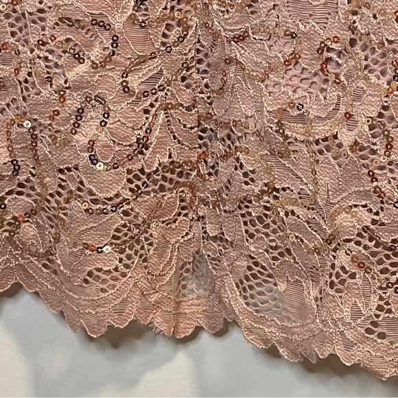 MARINA Sequin Lace A-Line Dress in Blush Size M - Picture 8 of 10